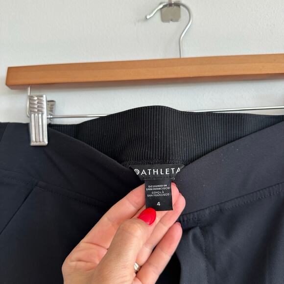 Athleta Brooklyn High Rise Pull On Ankle Pants Black 4 - Picture 6 of 10